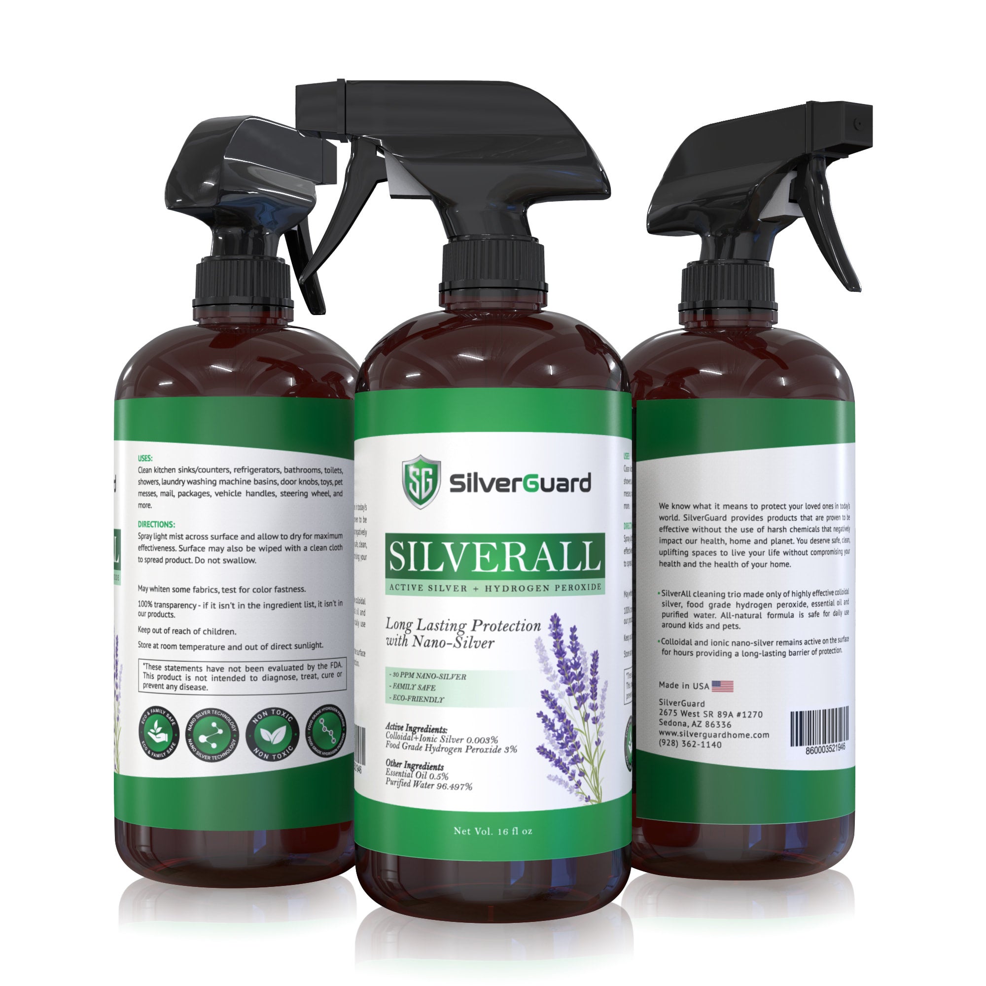 SilverGuard SilverAll Hydrogen Peroxide Spray Active Colloidal