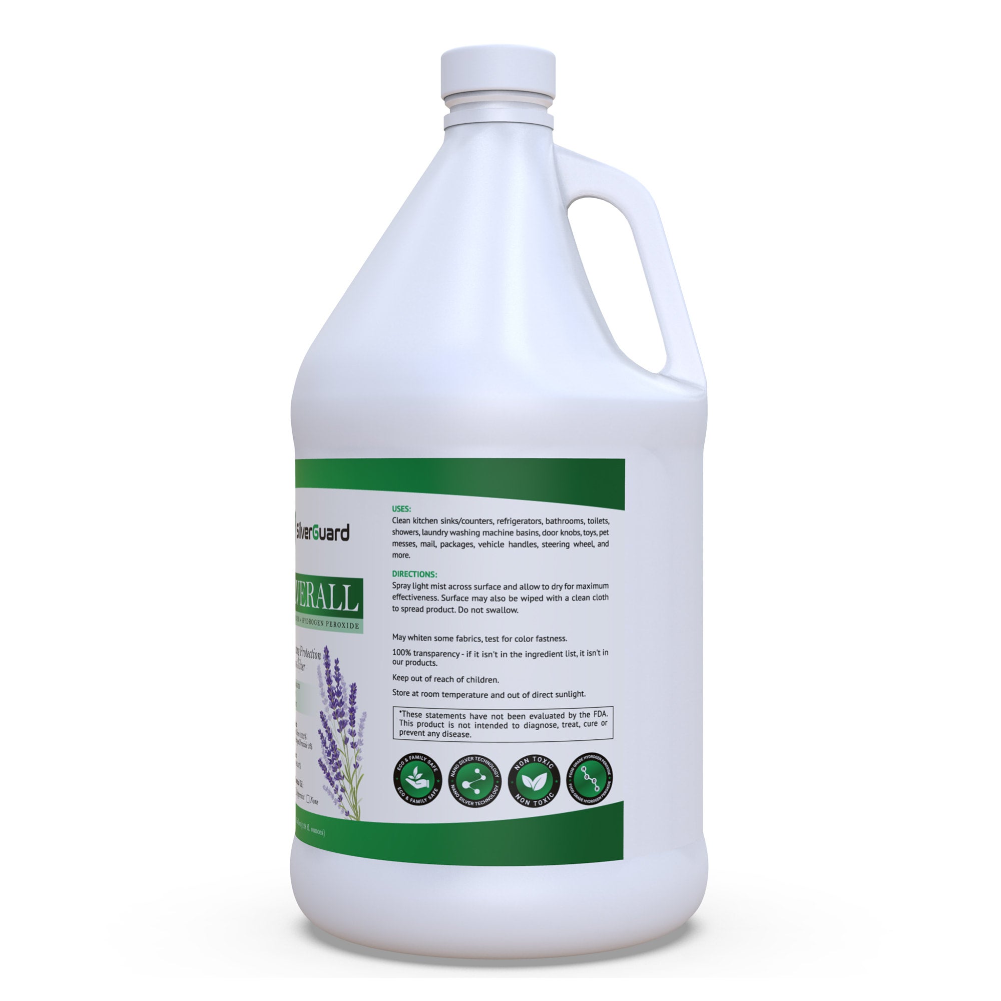 SilverAll Lavender Hydrogen Peroxide Cleaner Active Silver 1 Gallon SilverGuard Colloidal Silver Health Products